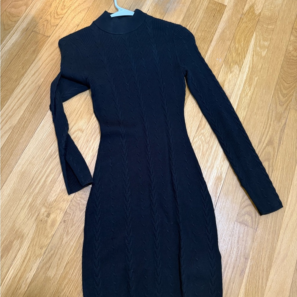Elegant Black Knit Dress - XXS